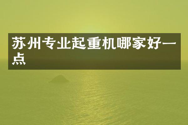 蘇州專業(yè)起重機(jī)哪家好一點(diǎn)