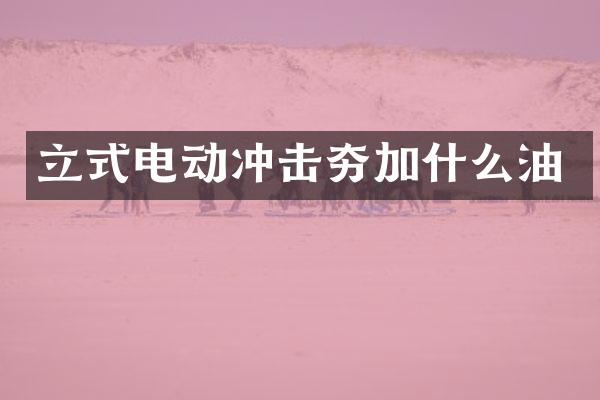 立式電動(dòng)沖擊夯加什么油