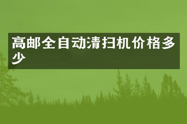 高郵全自動清掃機價格多少