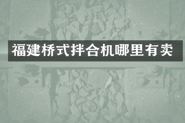 福建橋式拌合機哪里有賣