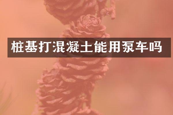 桩基打混凝土能用泵车吗