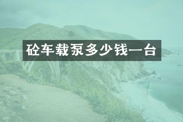 砼車載泵多少錢一臺