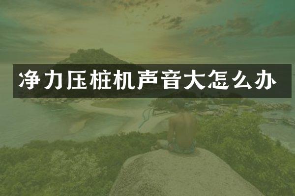 凈力壓樁機(jī)聲音大怎么辦