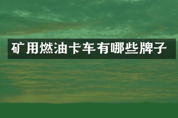 矿用燃油卡车有哪些牌子