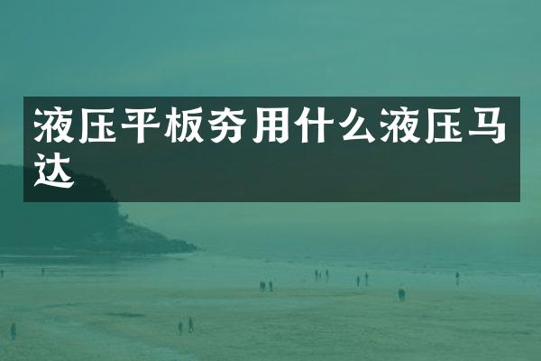 液壓平板夯用什么液壓馬達(dá)