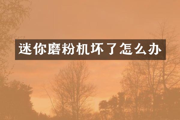 迷你磨粉機(jī)壞了怎么辦