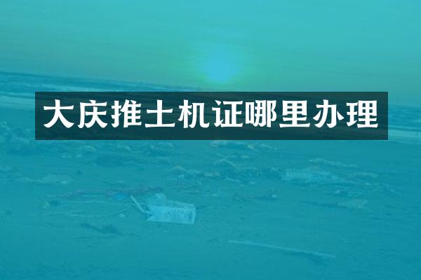 大慶推土機證哪里辦理