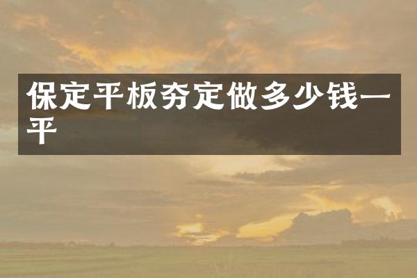 保定平板夯定做多少錢一平