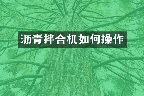 瀝青拌合機(jī)如作