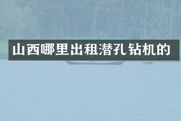 山西哪里出租潜孔钻机的