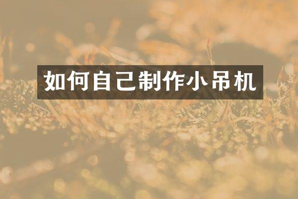 如何自己制作小吊機(jī)