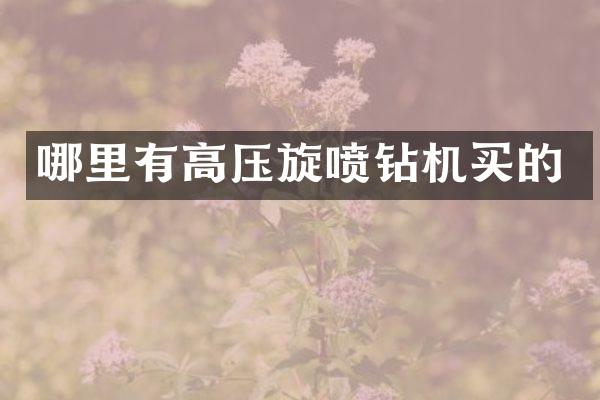 哪里有高壓旋噴鉆機(jī)買的