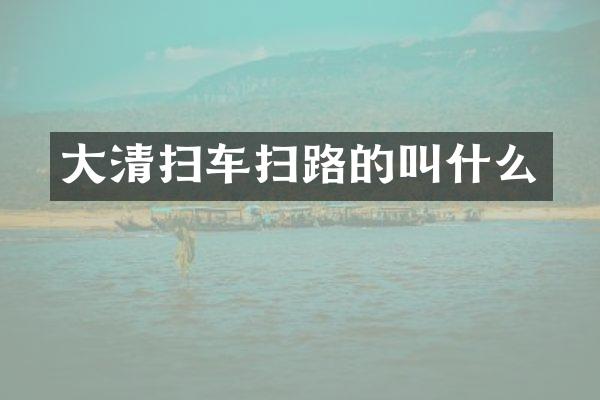 大清扫车扫路的叫什么