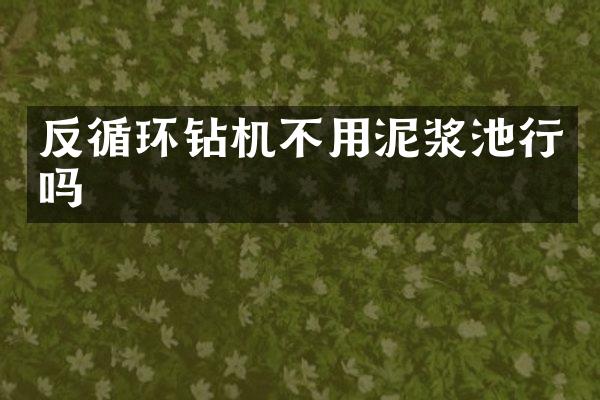 反循環(huán)鉆機(jī)不用泥漿池行嗎