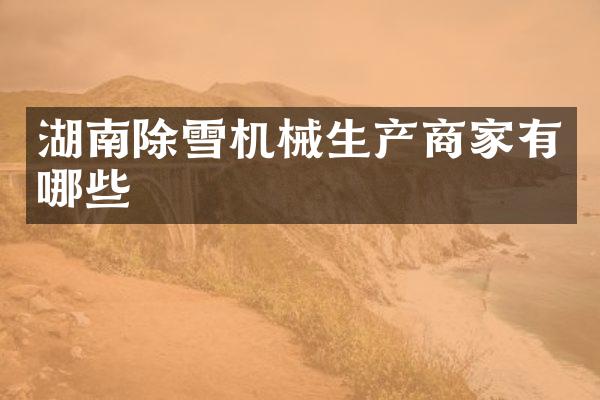 湖南除雪機(jī)械生產(chǎn)商家有哪些