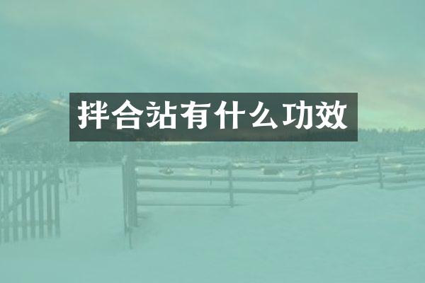 拌合站有什么功效