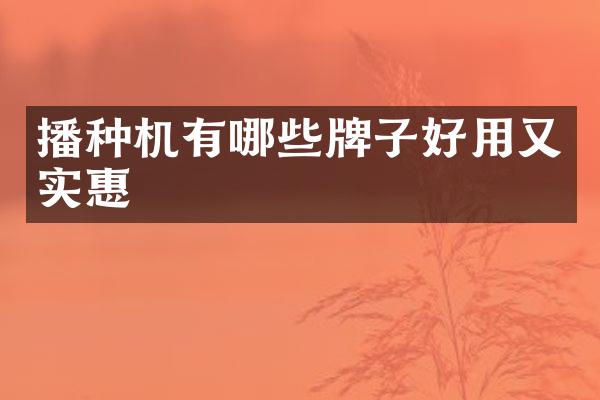 播種機(jī)有哪些牌子好用又實(shí)惠