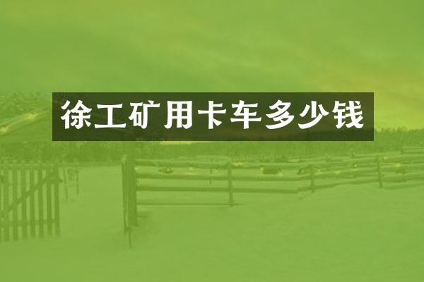 徐工礦用卡車多少錢