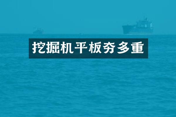 挖掘機(jī)平板夯多重