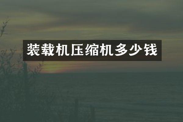 裝載機(jī)壓縮機(jī)多少錢