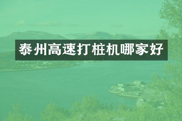 泰州高速打樁機哪家好
