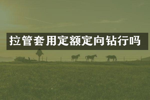 拉管套用定額定向鉆行嗎