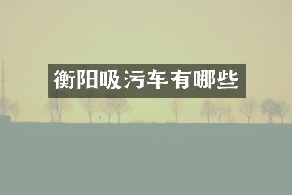 衡陽(yáng)吸污車(chē)有哪些