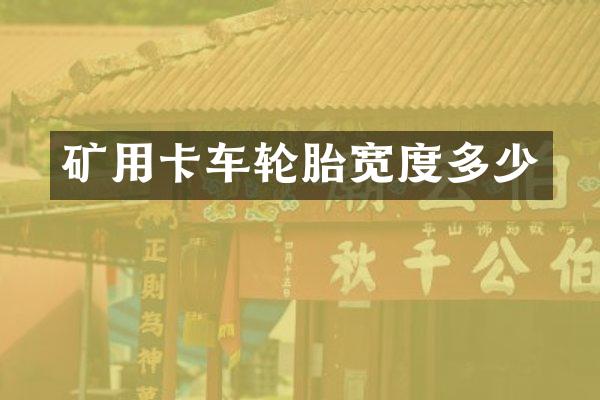 礦用卡車輪胎寬度多少