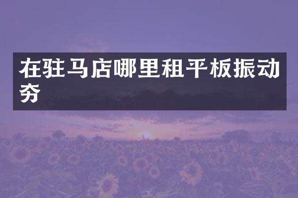在驻马店哪里租平板振动夯