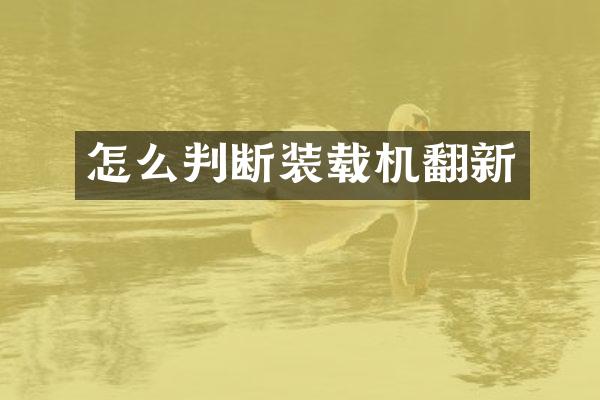 怎么判斷裝載機(jī)翻新