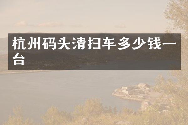 杭州碼頭清掃車(chē)多少錢(qián)一臺(tái)