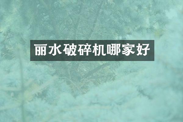 麗水破碎機哪家好