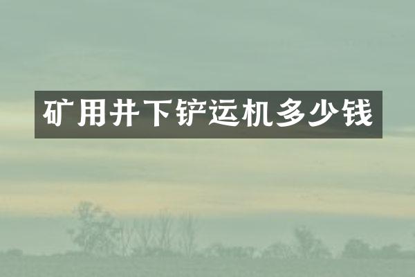 礦用井下鏟運(yùn)機(jī)多少錢