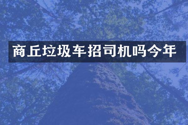 商丘垃圾車(chē)招司機(jī)嗎今年