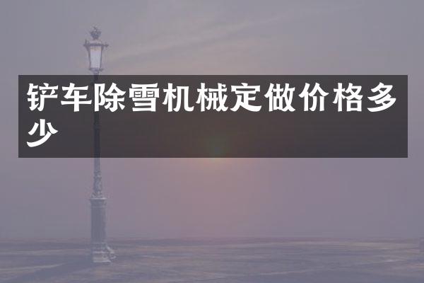 鏟車除雪機械定做價格多少