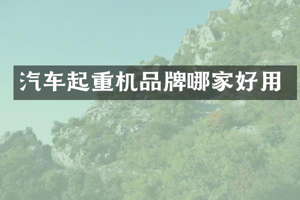 汽車起重機(jī)品牌哪家好用