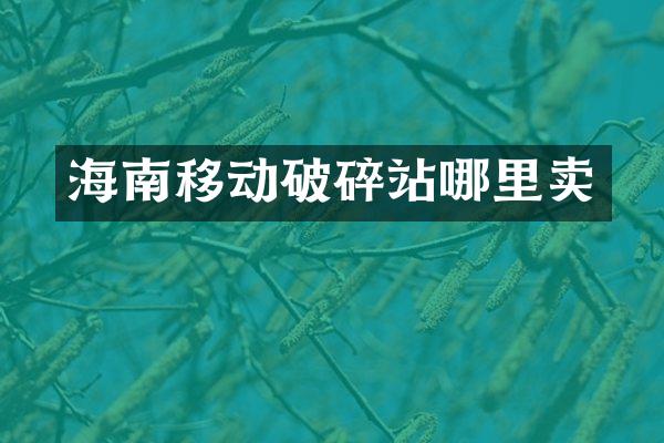 海南移動破碎站哪里賣