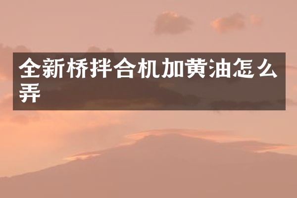 全新橋拌合機(jī)加黃油怎么弄