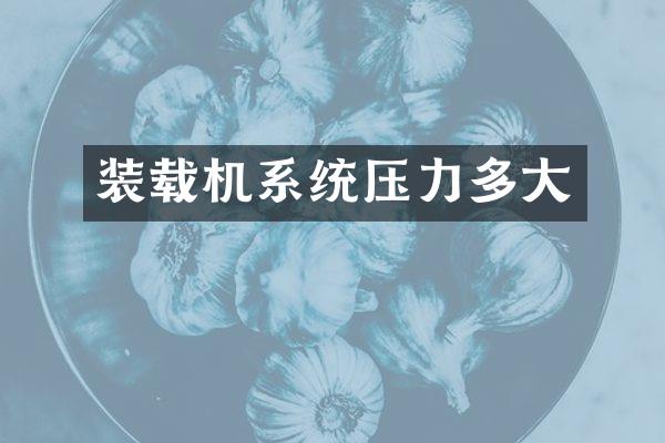 裝載機(jī)系統(tǒng)壓力多大