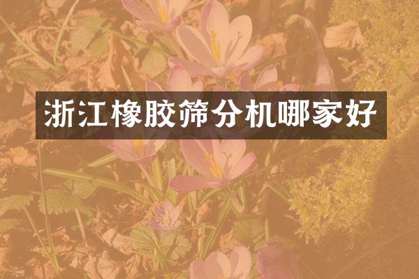 浙江橡膠篩分機哪家好