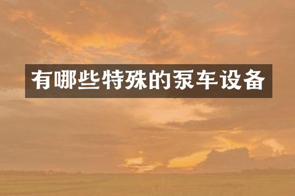 有哪些特殊的泵車設(shè)備
