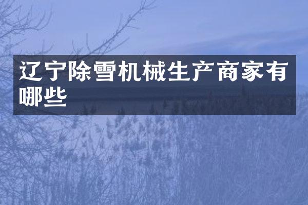 遼寧除雪機(jī)械生產(chǎn)商家有哪些