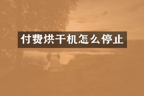 付費(fèi)烘干機(jī)怎么停止