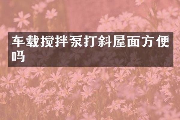 车载搅拌泵打斜屋面方便吗