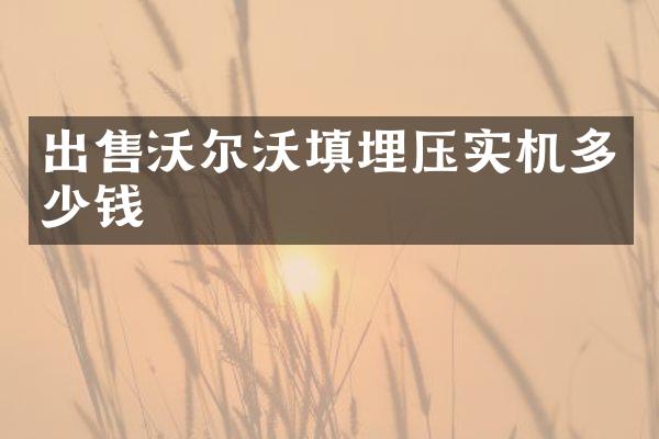 出售沃尔沃填埋压实机多少钱