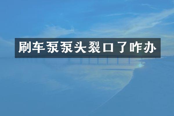 刷車泵泵頭裂口了咋辦