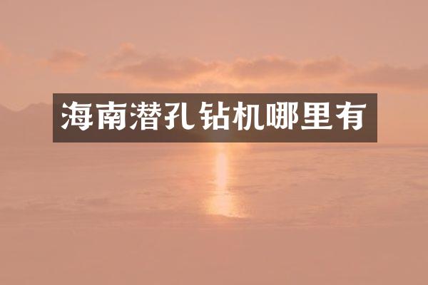 海南潜孔钻机哪里有