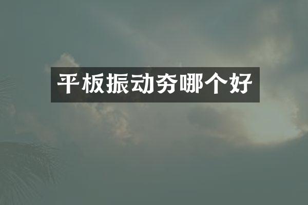 平板振动夯哪个好