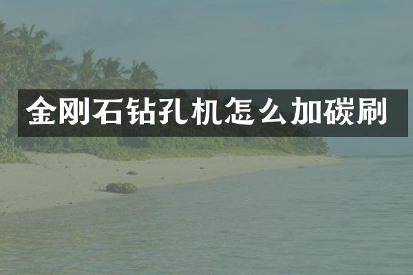 金刚石钻孔机怎么加碳刷