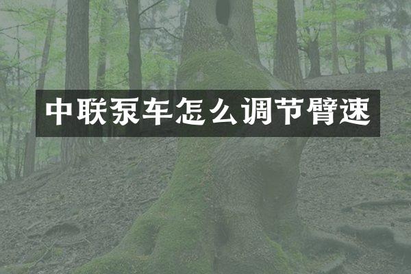 中聯(lián)泵車怎么調(diào)節(jié)臂速